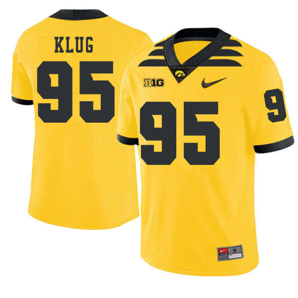 2019 Men #95 Karl Klug Iowa Hawkeyes College Football Alternate Jerseys Sale-Gold - Click Image to Close
